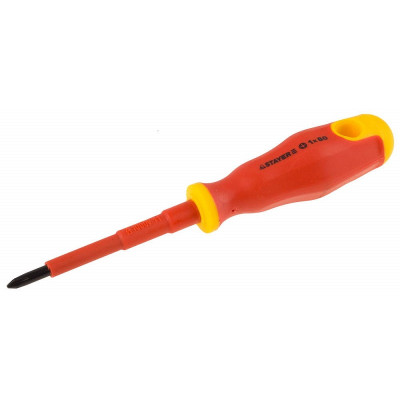 STR-25142-1-08 Отвертка "PROFI" "ELECTRO" диэлектрическая до 1000В, двухкомп рукоятка, PH № 1 х 80мм, 25142-1-08 STAYER STR-25142-1-08 Отвертка "PROFI" "ELECTRO" диэлектрическая до 1000В, двухкомп рукоятка, PH № 1 х 80мм, 25142-1-08 STAYER