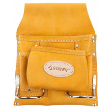 STR-38515 Сумка поясная PROFESSIONAL для инструментов, кожаная, 8 карманов, 2 скобы 38515 STAYER