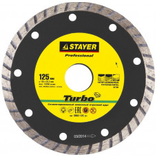 STR-3662-125_z01 Круг "PROFESSIONAL" "TURBO" сегментированный отрезной алмазный 3662-125_z01 STAYER