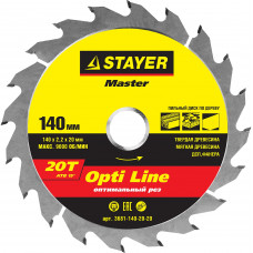 STR-3681-140-20-20 Диск пильный MASTER "OPTI-Line" по дереву, 140х20мм, 20Т 3681-140-20-20 STAYER
