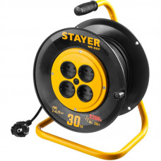 STR-55073-30_z01 Удлинитель на катушке MS 207, 30 м, 2200 Вт, 4 гнезда, ПВС 2х0,75 мм2, 55073-30_z01 STAYER