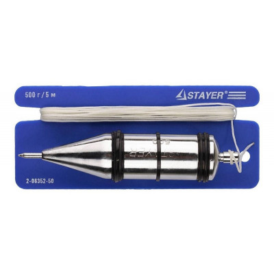 STR-2-06352-60 Отвес "PROFI" строительный со шнуром, 600 г. 2-06352-60 STAYER