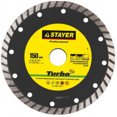 STR-3662-150_z01 Круг "PROFESSIONAL" "TURBO" сегментированный отрезной алмазный 3662-150_z01 STAYER STR-3662-150_z01 Круг "PROFESSIONAL" "TURBO" сегментированный отрезной алмазный 3662-150_z01 STAYER