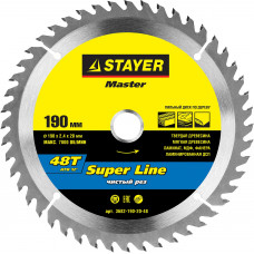 STR-3682-190-20-48 Диск пильный MASTER "SUPER-Line" по дереву, 190х20мм, 48Т 3682-190-20-48 STAYER