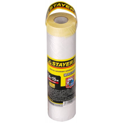 STR-12255-140-15 Пленка "PROFESSIONAL" защитная с клейкой лентой "МАСКЕР", HDPE, 9мкм, 1,4х15м 12255-140-15 STAYER