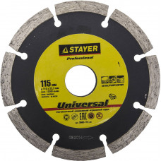 STR-3660-115_z01 Круг отрезной алмазный "PROFESSIONAL", сегментный, сухая резка, для УШМ, 22,2х115мм, 3660-115_z01 STAYER