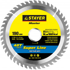 STR-3682-190-30-48 Диск пильный MASTER "SUPER-Line" по дереву, 190х30мм, 48Т 3682-190-30-48 STAYER