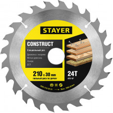 STR-3683-210-30-24 Диск пильный по дереву «Construct» 3683-210-30-24 STAYER