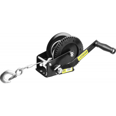 STR-43112-0.9 Лебедка ручная барабанная "MASTER", тяговая, тросовая, 0,9 т, 8 м 43112-0.9 STAYER