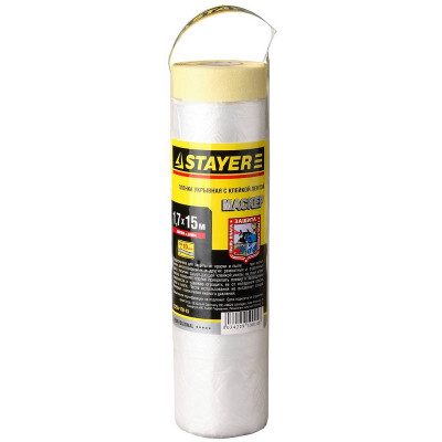 STR-12255-170-15 Пленка "PROFESSIONAL" защитная с клейкой лентой "МАСКЕР", HDPE, 9мкм, 1,7х15м 12255-170-15 STAYER