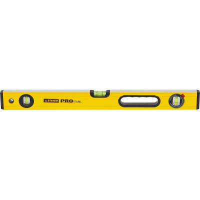 STR-3471-060_z01 Уровень "PROFI" PROSTABIL профессион коробчатый, усилен, 2 фрезер поверх, 3 ампулы (1 поворотная), ручки, 60 см, 3471-060_z01 STAYER