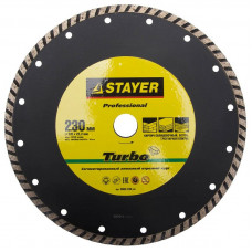 STR-3662-230_z01 Круг отрезной алмазный "PROFESSIONAL", сегментированный, сухая и влажная резка, для УШМ, 22,2х230мм 3662-230_z01 STAYER STR-3662-230_z01 Круг отрезной алмазный "PROFESSIONAL", сегментированный, сухая и влажная резка, для УШМ, 22,2х230мм 3662-230_z01 STAYER