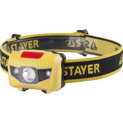 STR-56568 Фонарь "MASTER" налобный светодиодный, 1Вт(80Лм)+2LED, 4 режима, 3ААА 56568 STAYER