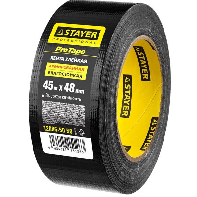 STR-12086-50-50 Лента клейкая "PROFESSIONAL" армированная влагостойкая 12086-50-50 STAYER STR-12086-50-50 Лента клейкая "PROFESSIONAL" армированная влагостойкая 12086-50-50 STAYER
