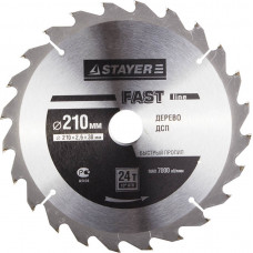 STR-3680-210-30-24 Диск пильный MASTER "FAST-Line" по дереву, 210х30мм, 24Т 3680-210-30-24 STAYER STR-3680-210-30-24 Диск пильный MASTER "FAST-Line" по дереву, 210х30мм, 24Т 3680-210-30-24 STAYER