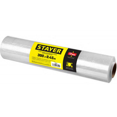 STR-12611 Стрейч-пленка упаковочная 300м х 450мм, 17мкм 12611 STAYER
