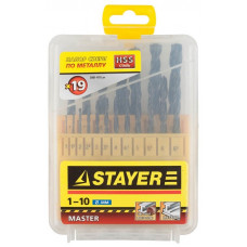 STR-2961-H19_z01 Набор "MASTER" Свёрла по металлу, быстрорежущая сталь, на карточке, 19шт 2961-H19_z01 STAYER
