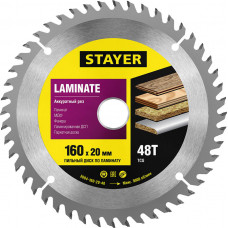 STR-3684-160-20-48 Диск пильный по дереву «Laminate» 3684-160-20-48 STAYER