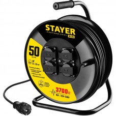STR-55077-50 Удлинитель на катушке RX 315, 50 м, 3700 Вт, 4 гнезда, IP44, КГ 3х1,5 кв мм, 55077-50 STAYER
