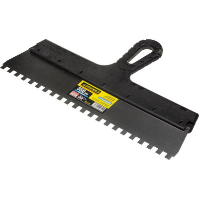 STR-1009-35-08 Шпатель "PROFESSIONAL" нержавеющий зубчатый с пластмассовой ручкой, 350мм, зуб 8х8мм 1009-35-08 STAYER