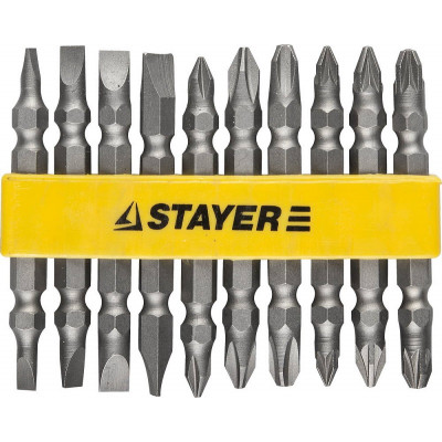 STR-2605-H10_z01 Набор Биты "MASTER" двухсторонние в пластиковом держателе, Cr-V, 10 предметов, 2605-H10_z01 STAYER