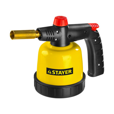 STR-55590 Паяльная лампа газовая "MASTER", на баллон, с пьезоподжигом, регулировка пламени, 1850С 55590 STAYER